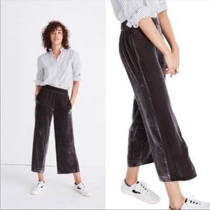 Madewell Grey Velvet Wide Leg Pants XS